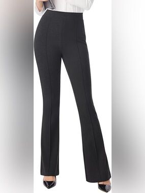 Black High-Waist Ponte Flare Pants